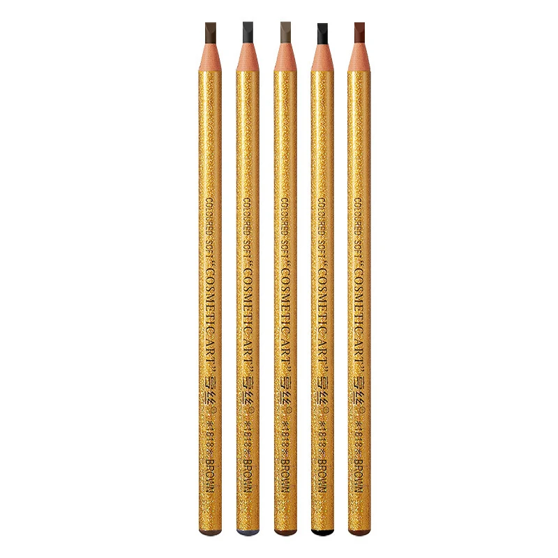 6pcs Hengsi ouro rasgo lápis de sobrancelha é à prova d'água, resistente ao suor, de longa duração e não é fácil de desbotar