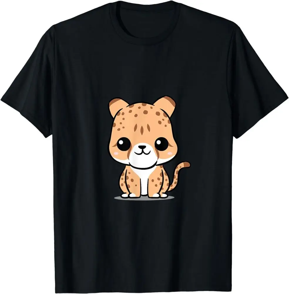 SALE OFF !!! Chibi Kawaii Cheetah Wildlife Savana Animal Lover T-ShirtAnime Pattern Clothing Y2K SummerUnisex T-shirts for Men W