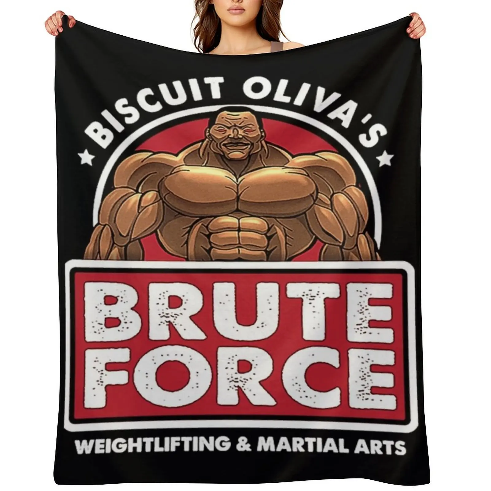 Biscuit Oliva&x27;s Brute Force . Throw Blanket funny gift Comforter Cute sofa bed Heavy Polar Blankets