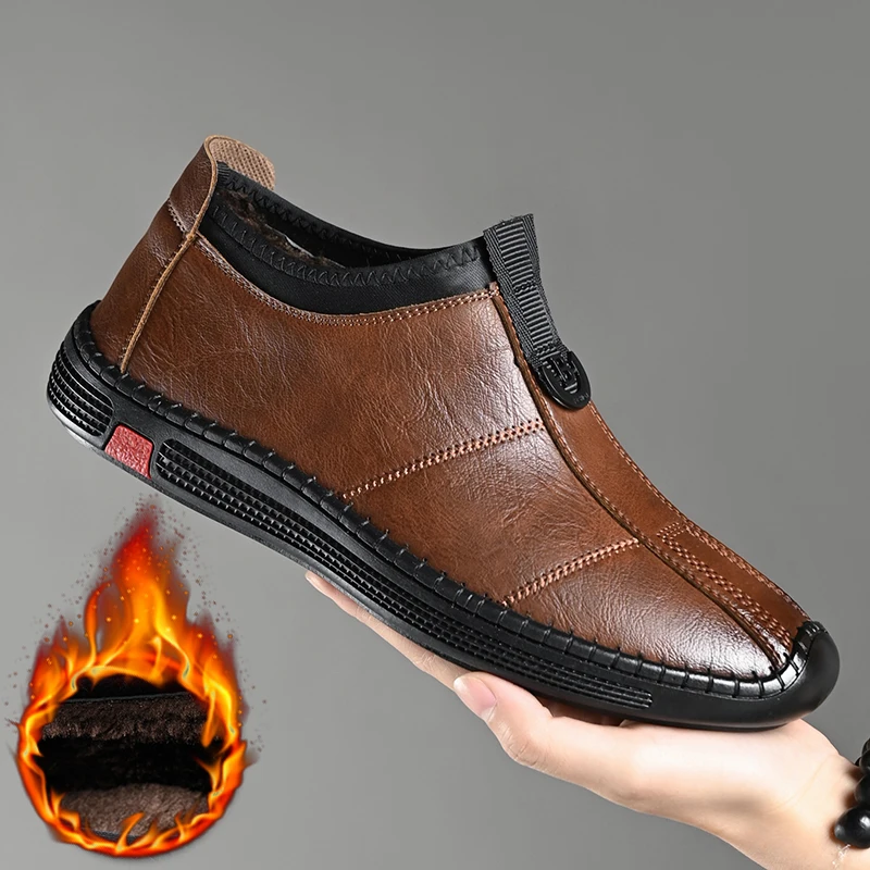 

Winter Men's Boots Are Warm Waterproof Non Slip Thick Walking Boots, and Oversized Work Shoes for Men Aged 38-44 Platform Boots