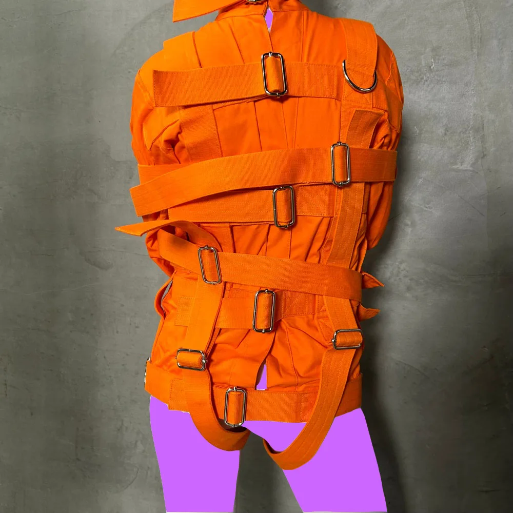 Restraints Straitjacket Adult Game Straight Jacket Adjustable Harness Body Bondage Gear Tape Fetish Restraining Gear