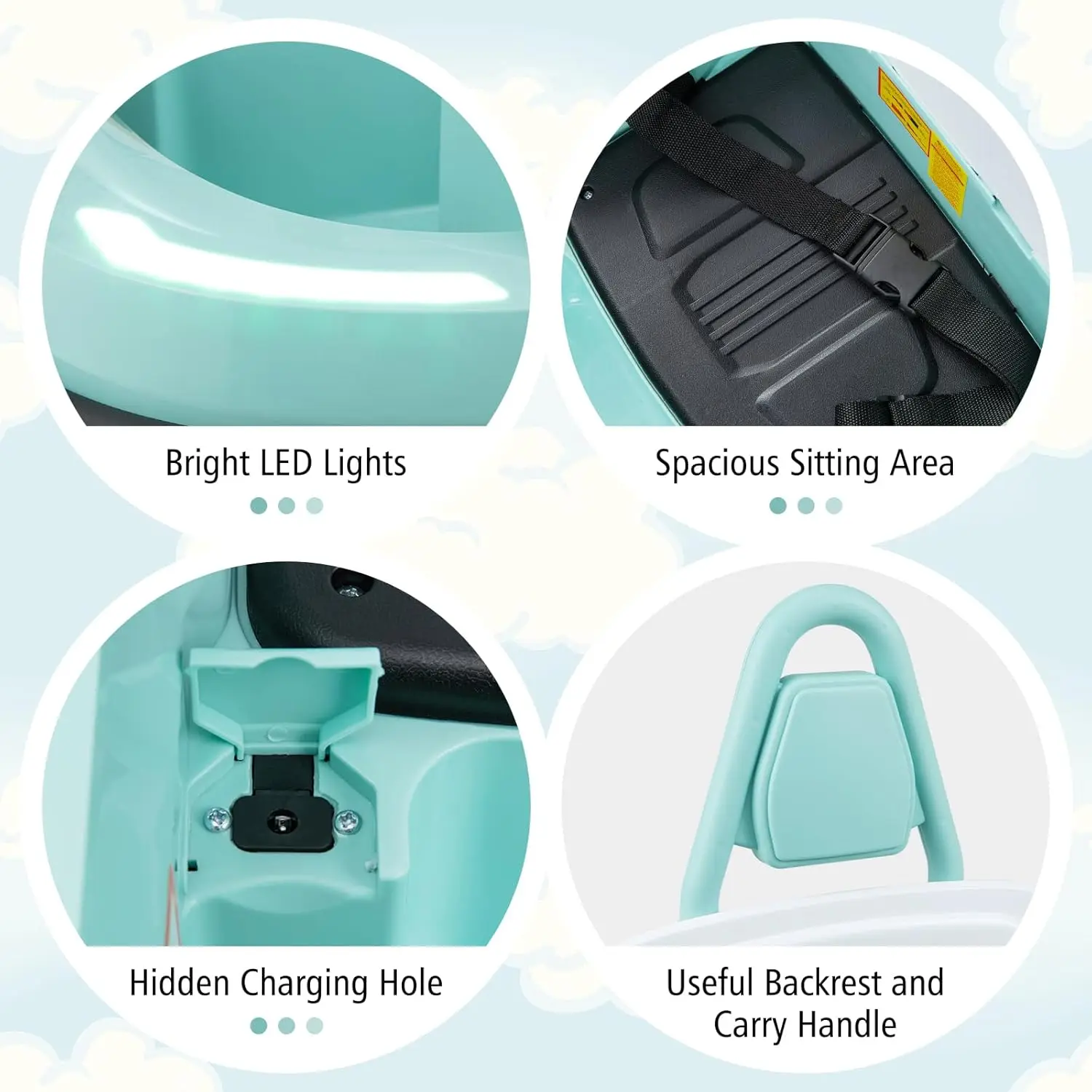 Coche de parachoques para niños pequeños de 1 a 3 años, coches de choque eléctricos para niños de 6 V con 360 °   Spin, Motores duales, 2 MPH máx., Música FM, Puerto USB AUX, Historia,