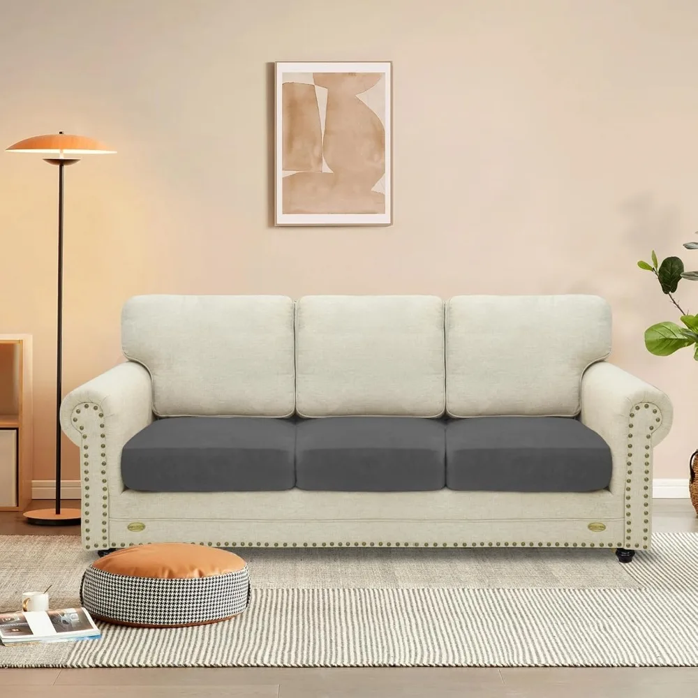 Velvet Stretch Sofa Cushion Covers Fitted Couch Cushion Slipcovers Sofa Seat Pad Protector Case Living Room