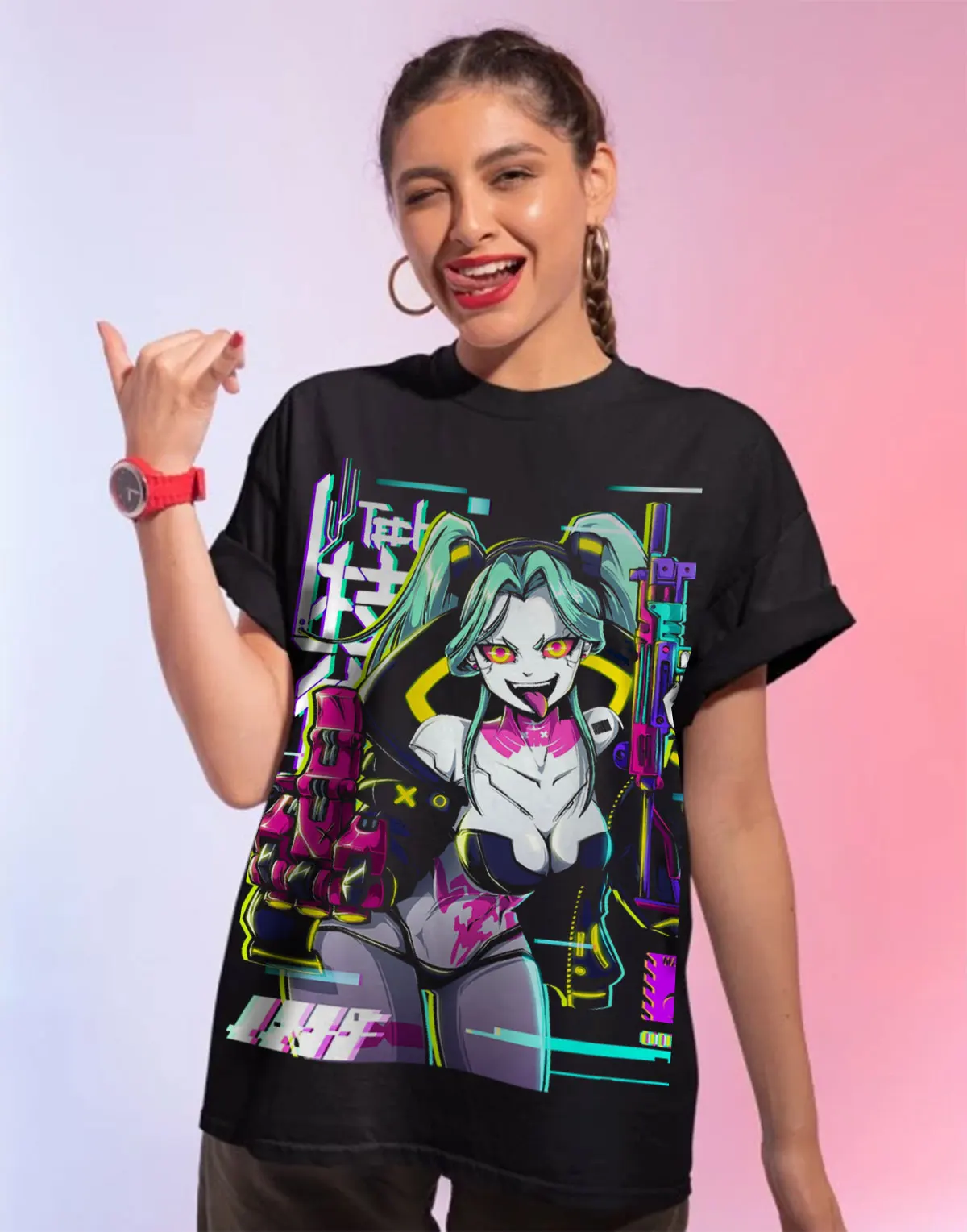 Cyber Edgerunners T-Shirt Anime Edge Runner Manga Gift Graphic Tee All Size