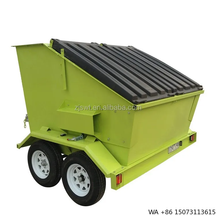 Portable 4 Cubic Meter Mobile Tipper Skip Bin Trailer