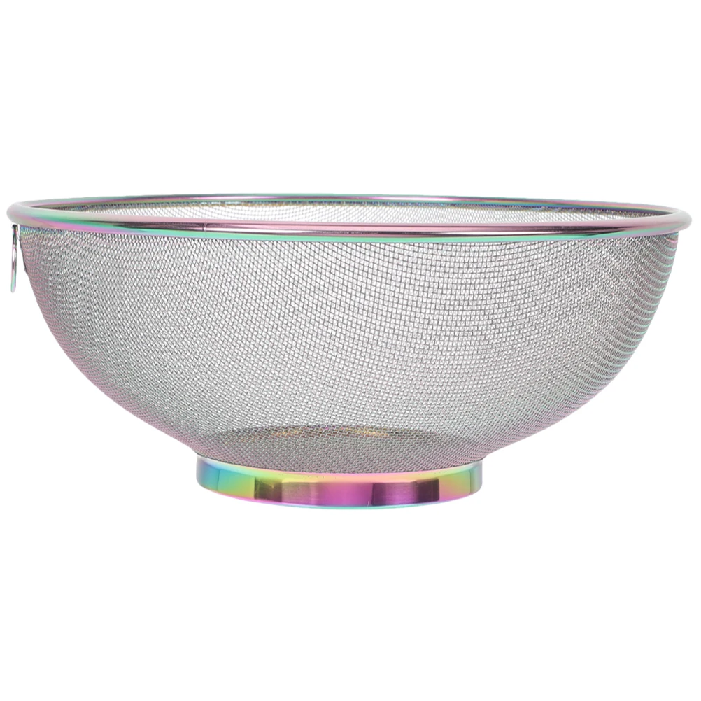 

Stainless Steel Mesh Basin 20CM Rice Washer Strainer Colander Bowl Seven Colors Vegetable Fruit Filter Basket Drainer Kitchen