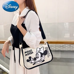 Disney 2023 New Mickey Cartoon Canvas Bag da donna Ins borsa a tracolla di grande capacità borsa per gnocchi Messenger di classe per studenti