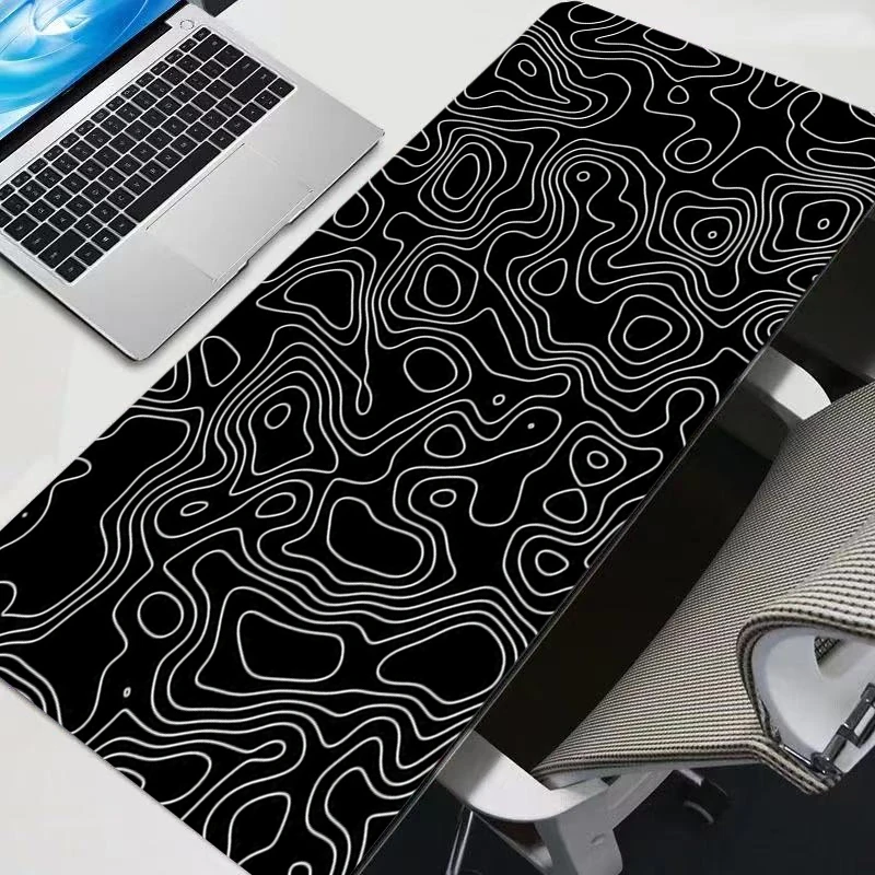 

Popular black and white Mouse Pad Large PC Computer Gamer Kawaii rug Gaming Accessories Mousepad Keyboard Desk Mat Carpet Table