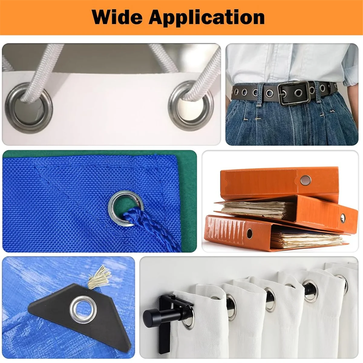 New Grommet Tool Kit, 3/8 Inch (10mm) Grommets, Grommet Eyelet Pliers Kit for Tarp/Leather/Crafts