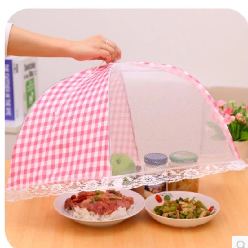 Portable Umbrella Style Food Cover Anti Mosquito Meal Cover Lace Table Home Using Food Cover Kitchen Gadgets Cooking Tools