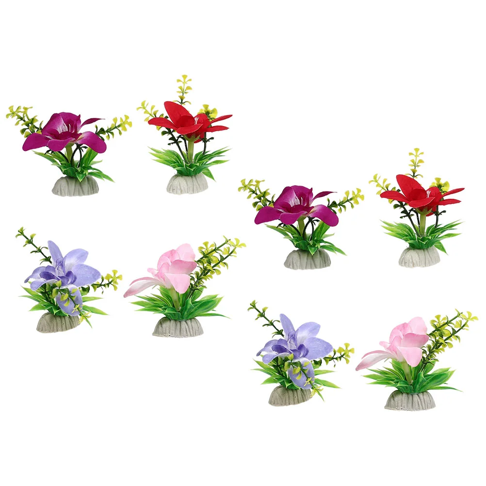 8 Pcs Sushi Decoration Flower Face Flowers Sashimi Plate Vivid Ornament Artificial