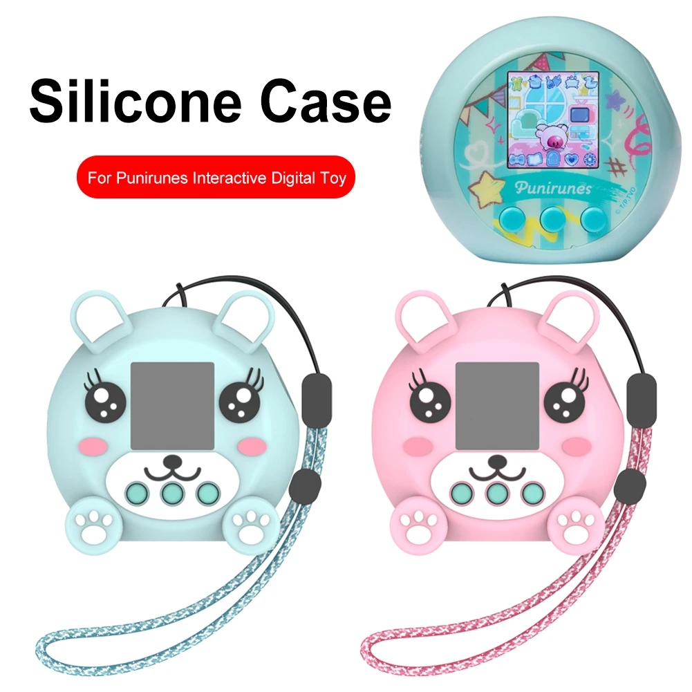 Soft Silicone Protective Case For Punirunes Interactive Digital Toy Shockproof Cartoon Pets Protective Cover Shell with Lanyard