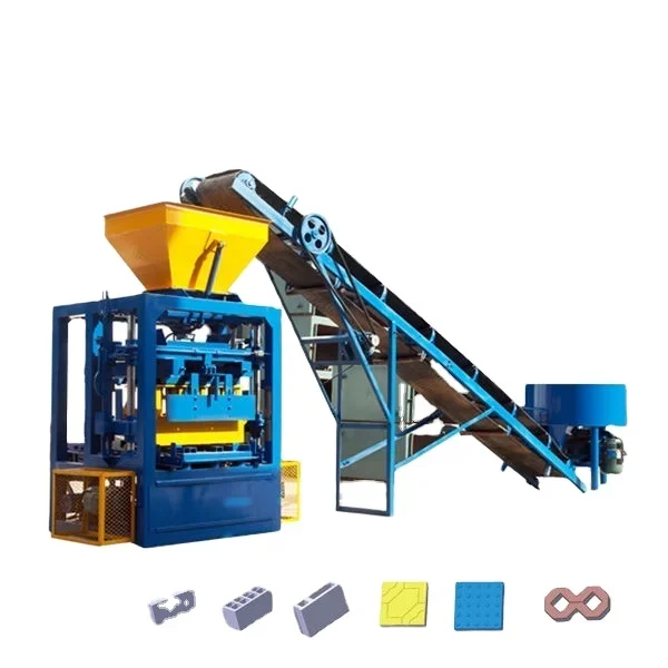 QT4-24 Cement Hollow Brick Machinery Concrete Interlocking Block Machine