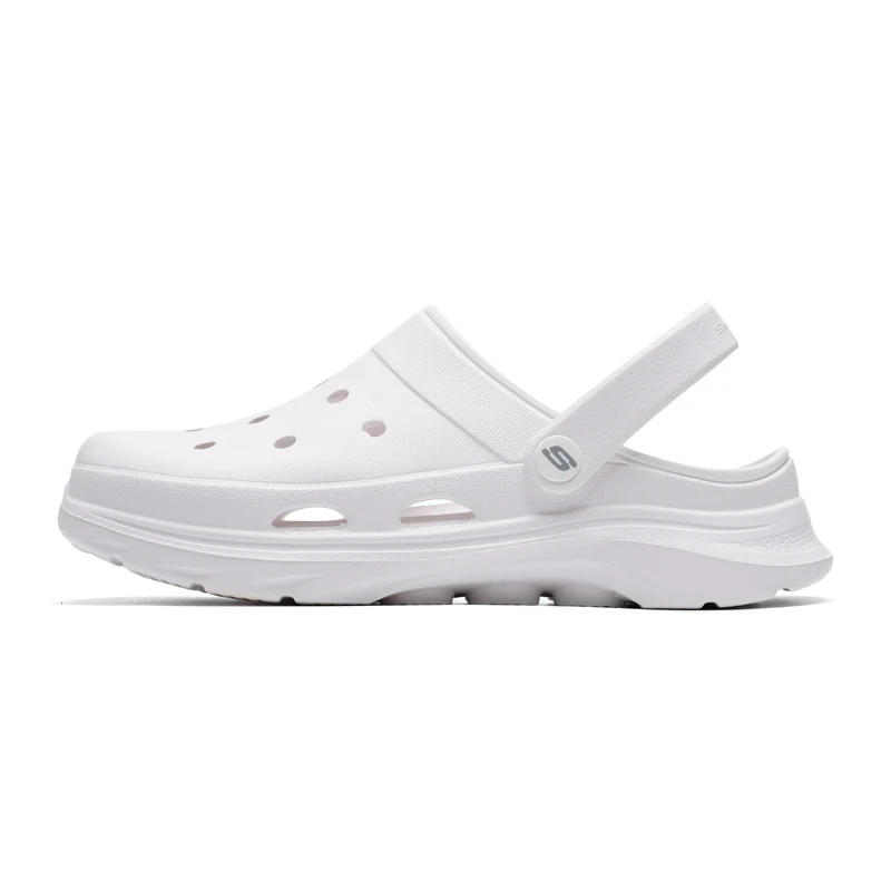 Skechers Zuecos de mujer modernos con suela gruesa, zapatos de playa que aumentan la altura, sandalias informales, pantuflas 111485-Ofwt
