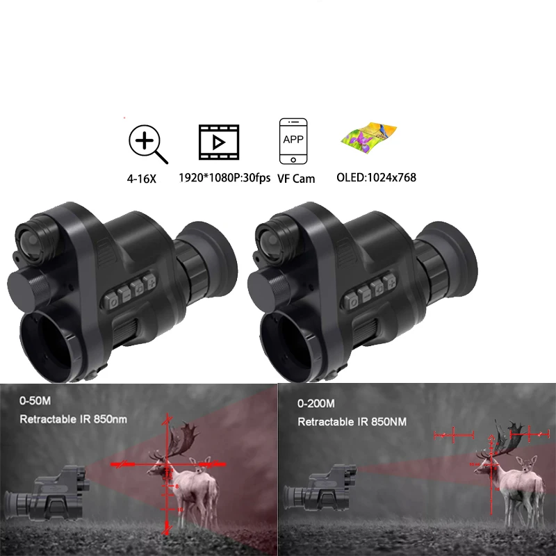 Henbaker NV710 DIGITAL Night Vision Goggle 1080P Monocular Shockproof 850nm Infrared Camera With Wifi For Hunting Surveillance