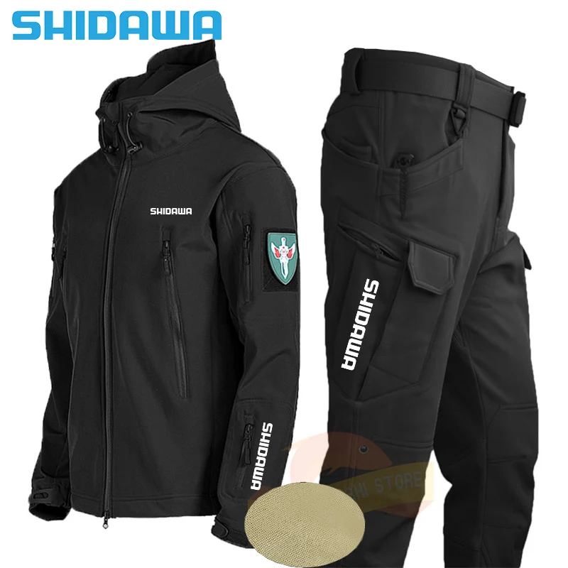 Shidawa Tactical Fishing Sets for Men Outdoor Windproof Waterproof Mountaineering Jackets Pants Fishing Suits Thin Spring Autumn