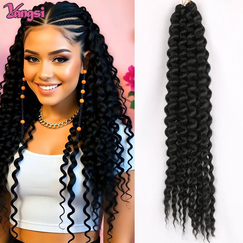 

18 Inch Synthetic Italian Curls Loose Wave Braiding Hair Low Temperature Fiber Bouncy Curly Hair Goddess Box Braids for Party