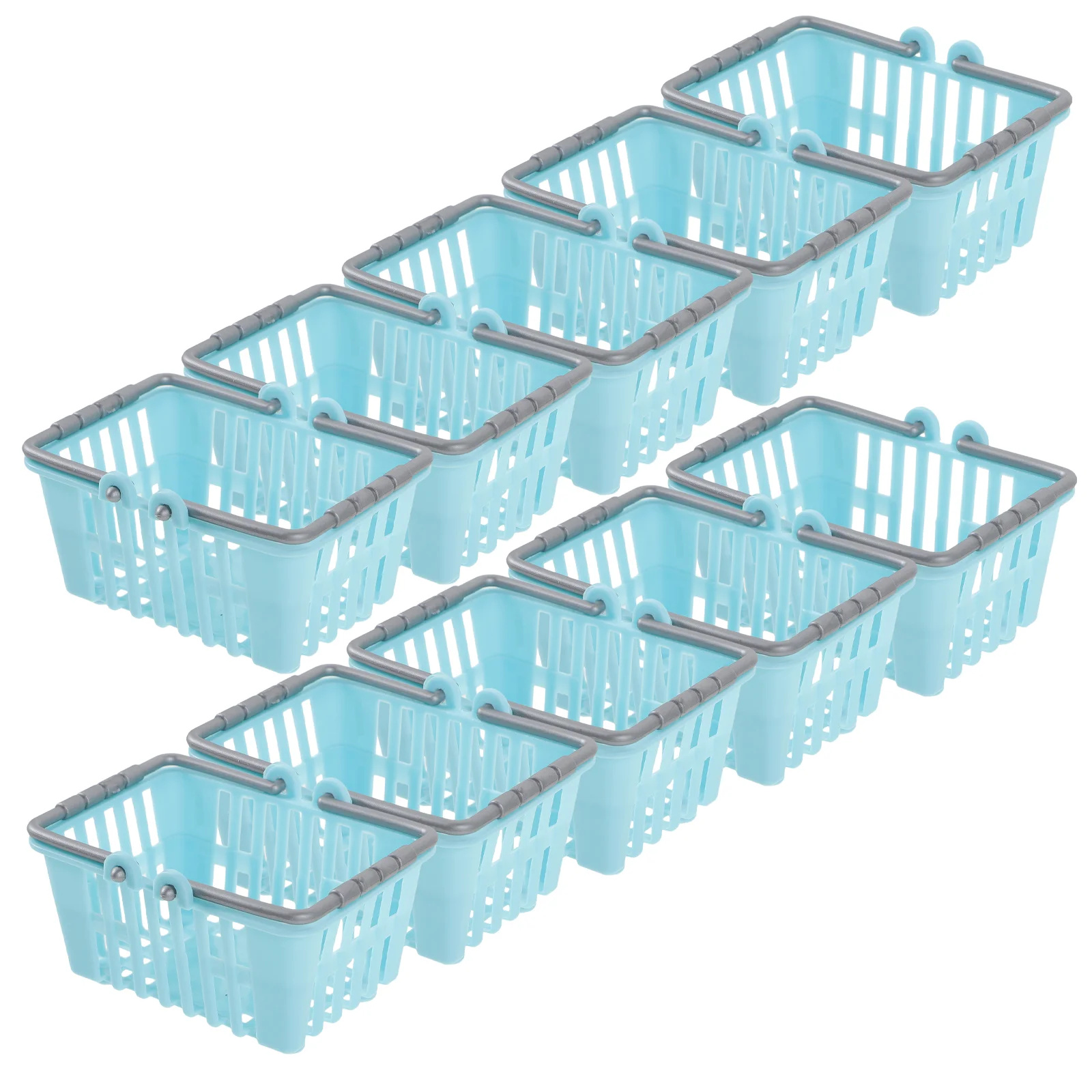 10 Pcs Toy Basket Mini Shopping Decorate Supermarket Hand Models Laundry Baskets