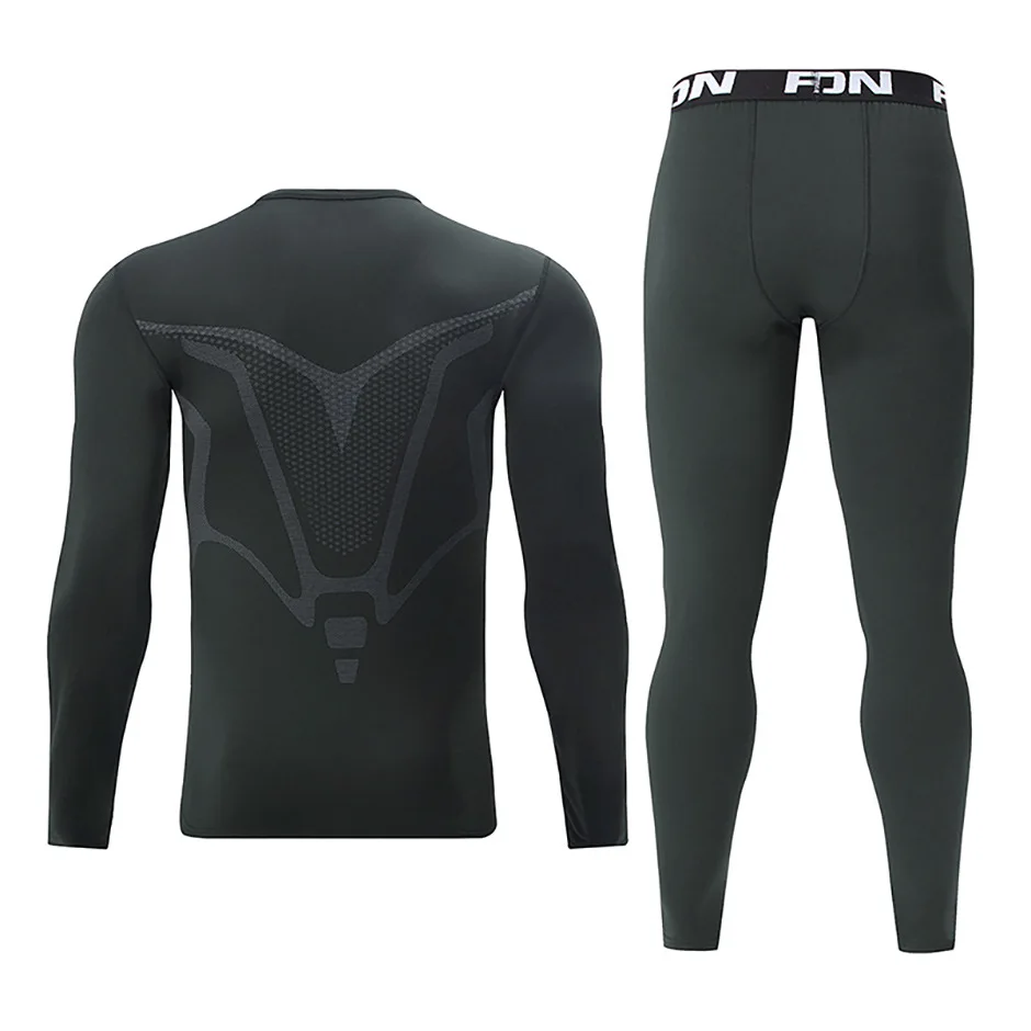 Herren Herbst-Winter-Mode, bedrucktes Thermo-Unterwäsche-Set, schlichter Sportstil, warme Basisschicht, lange Unterhosen, elastisches, hautfreundliches Oberteil. – Detail 6