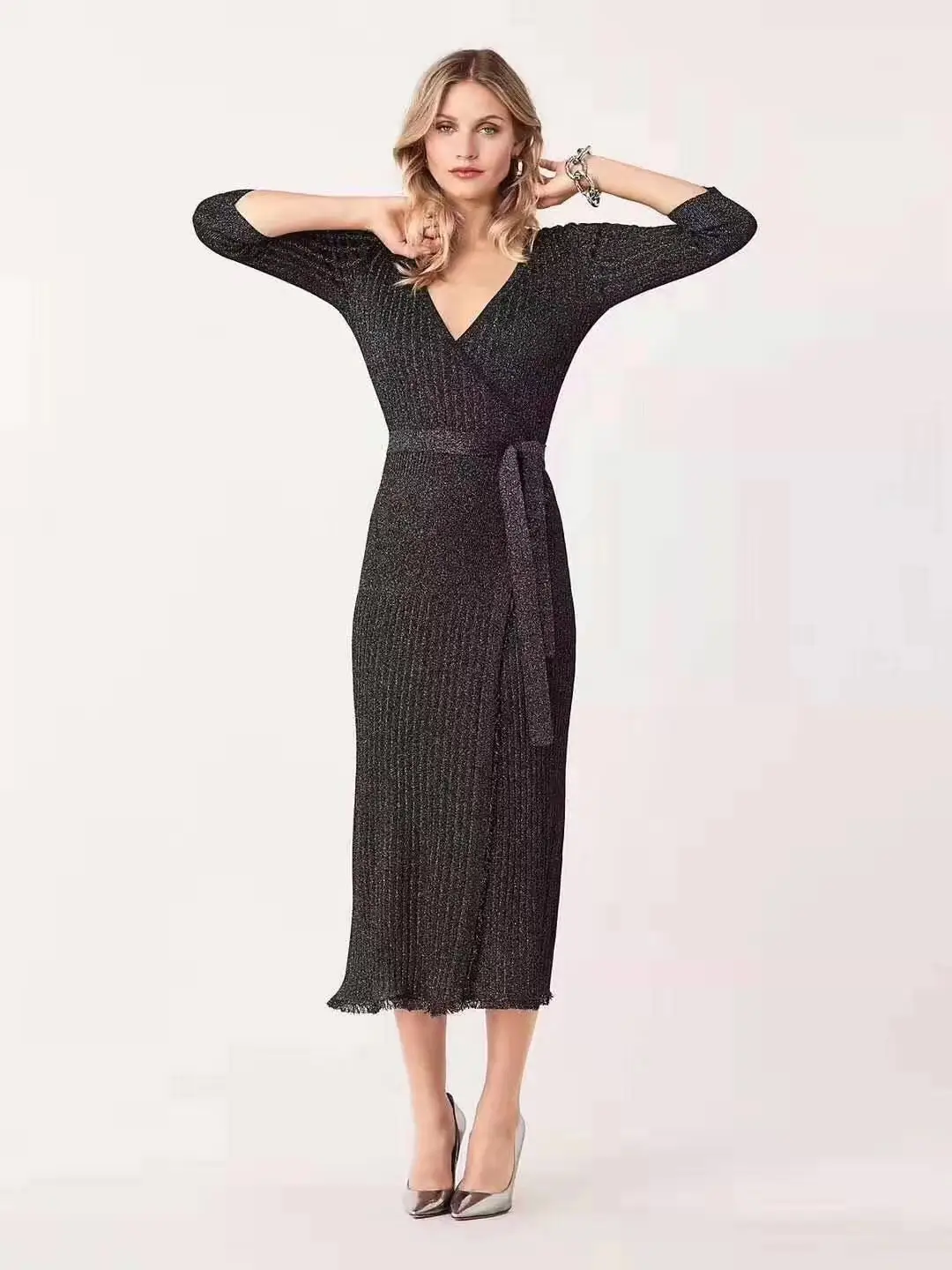 Bla Knitted Wrap Dr…