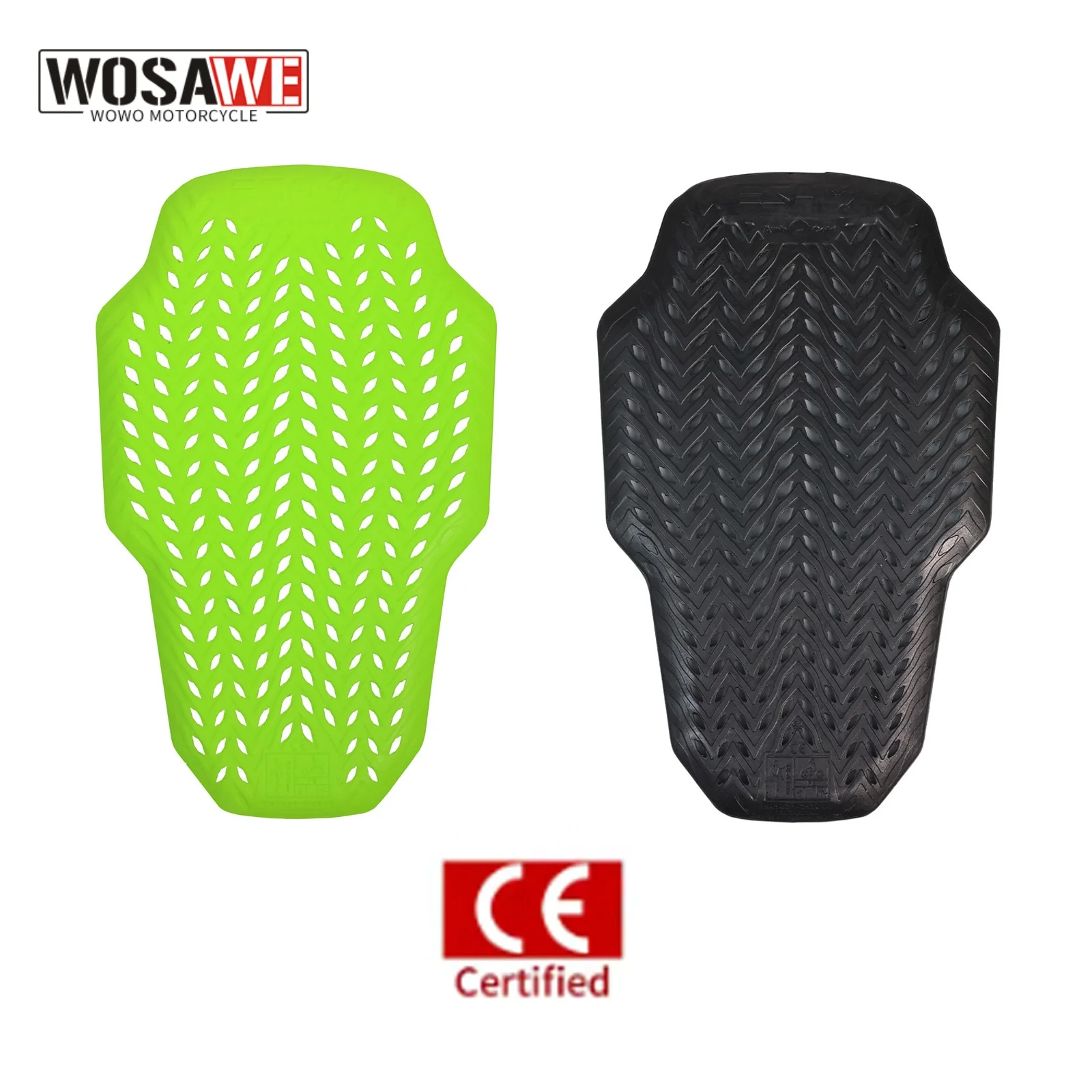 WOSAWE CE Approved Armor Motorcycle Jacket Insert Back Protector High Elasticity Soft Rider Armor Back Spine Protective Pad