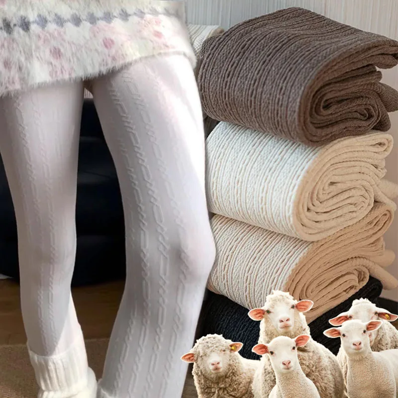 

Vintage Simple Striped Thermal Tights Korean Harajuku Leggings Women Comfortable Soft Pantyhose Autumn Winter Fashion Stocking