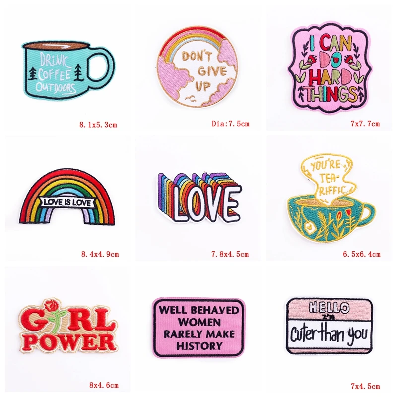 10PCS Cartoon Letter Patch Embroidered Patches DIY Personalized Fashion Letter Patch Iron On Patches For Clothing Sew Sticker