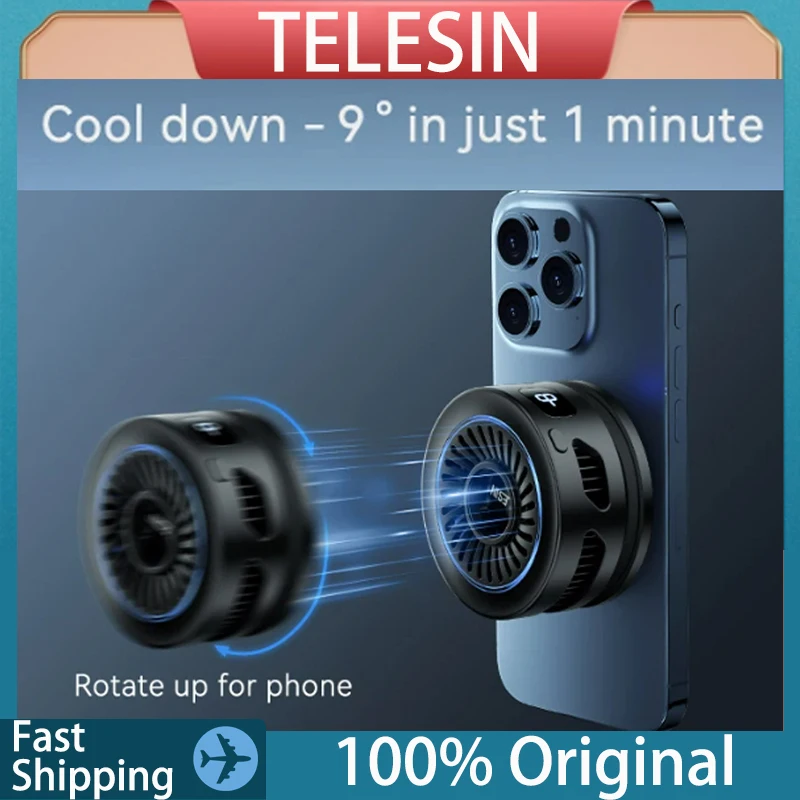 Original TELESIN Mobile Phone Cooler Magnetic Radiator Cooling Fan Heat Sink For Smartphones Tablets Cooler For Live Streaming