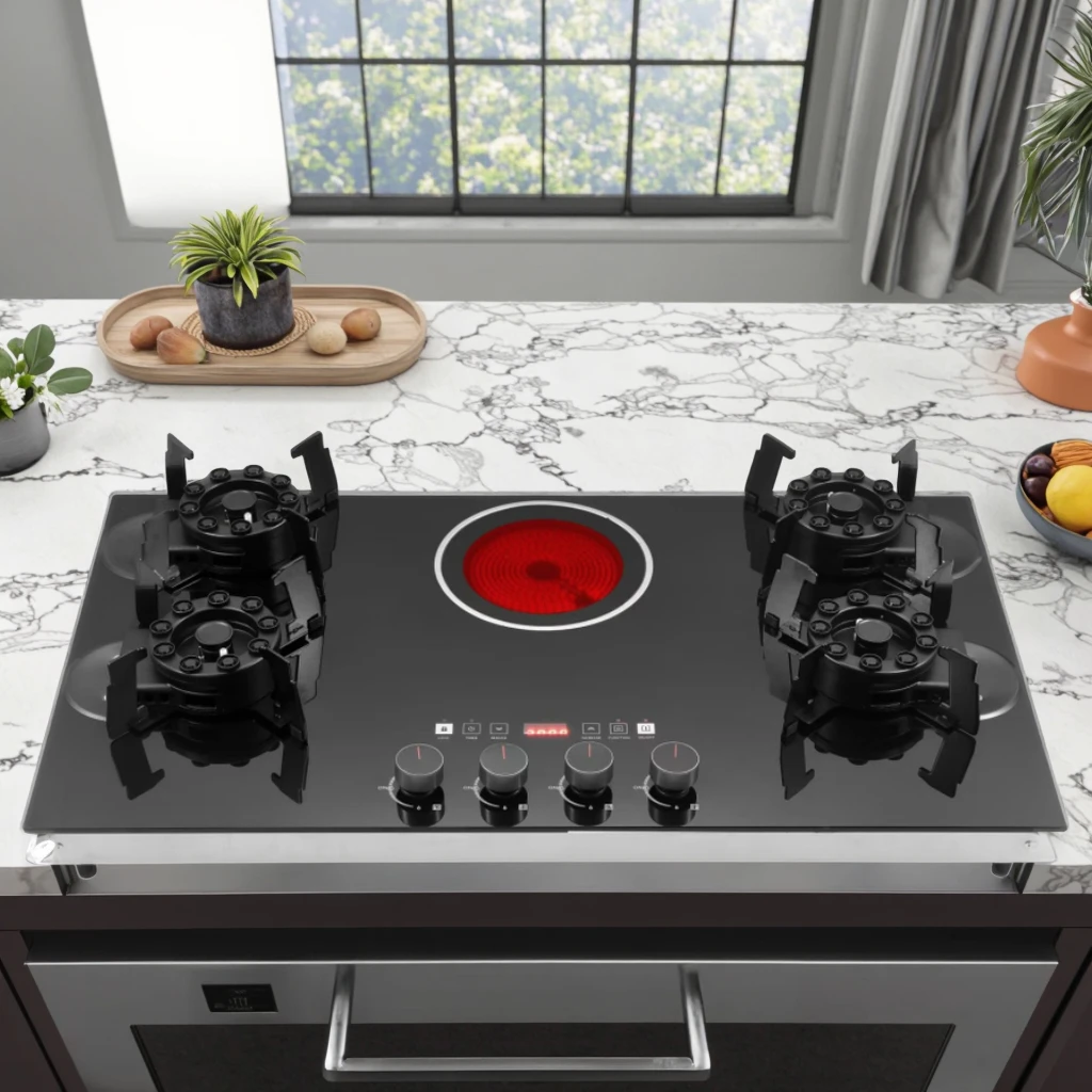 Kitchen Appliance 5 Burner Combination Gas and Electric Stove Gas Stoves for Home Cooking