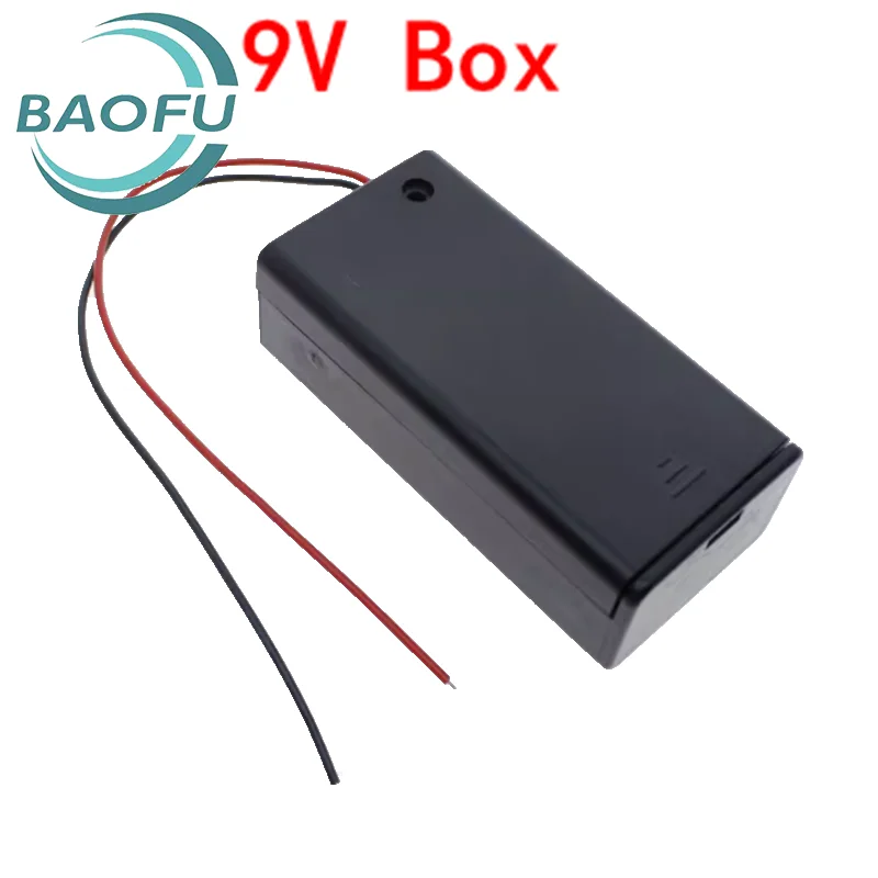 9V Battery Holder 9V Battery Box With Cover And ON/OFF Switch With Cable And DC Head 9V Battery Case DIY