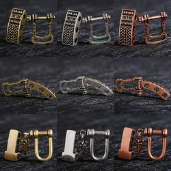 Bohemia Retro Copper Charms Beads For DIY Jewelry Paracord Buckle Rope Lanyards Brass Lock Catch Beads
