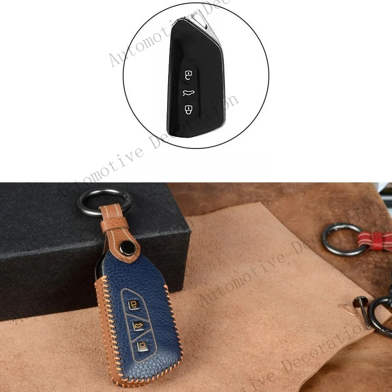 Z+ Genuine Leather Car Key Fob Case Cover For VW ID.3 ID.4 Golf 8 Mk8 GTI GTD Seat