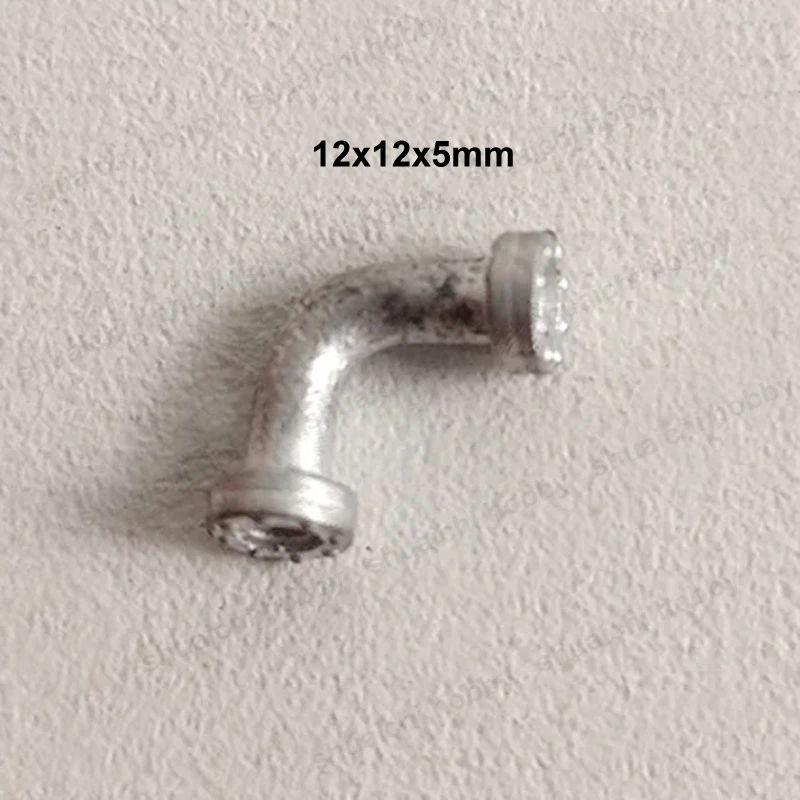 5PCS Miniature 90° Elbow Pipe Fitting Alloy Curved Tube Simulation Plumbing Part for Military/Civilian Vessel Model Construction