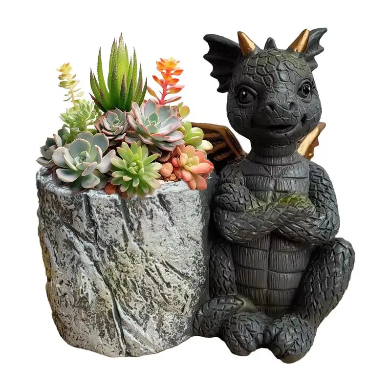 Dinosaur Flower Pot Succulents Planter Container Desktop Figurine Home Garden Decoration Animal Garden Planter Pen Holders