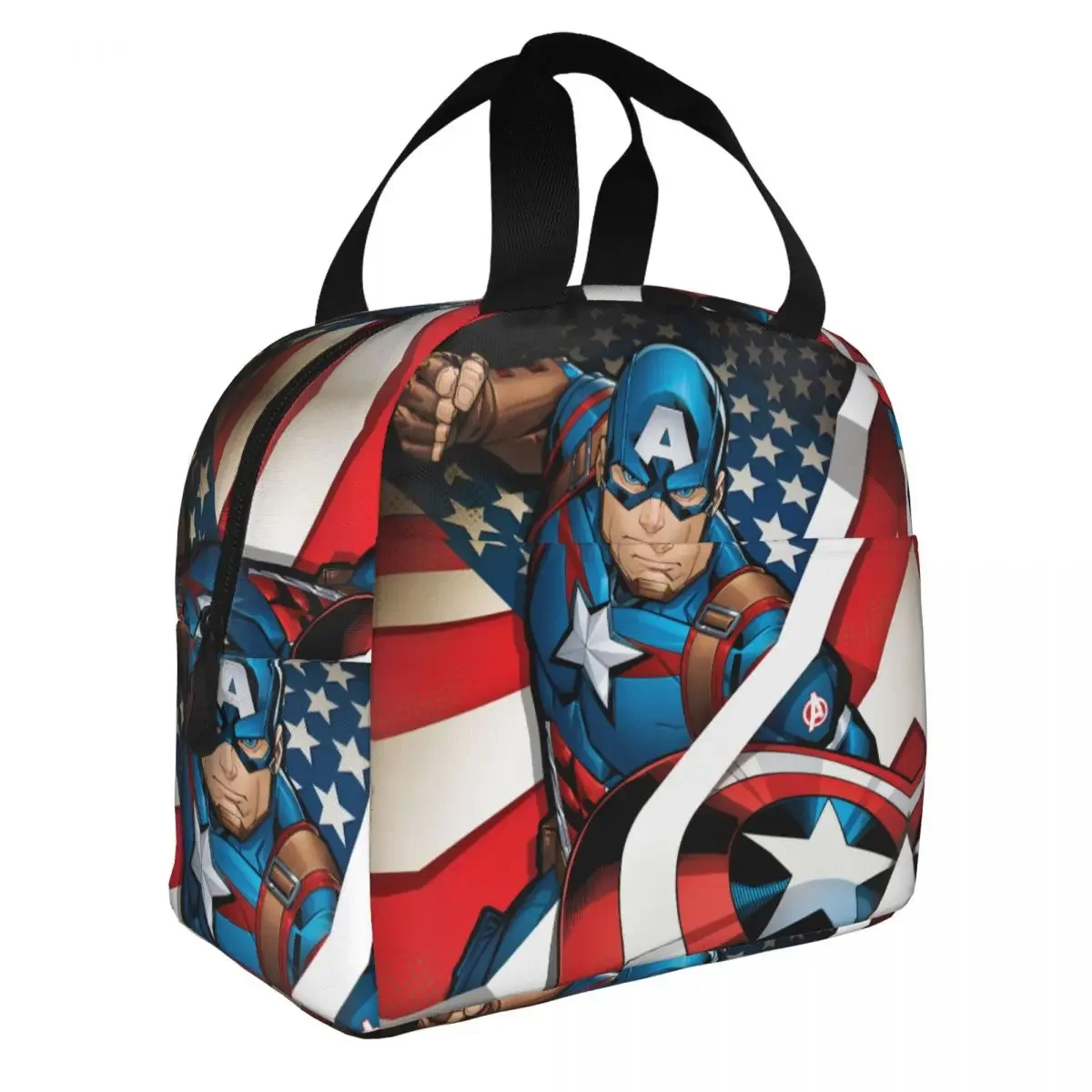 Captain America Insulated Lunch Bag Thermal Bag Lunch Container High Capacity Tote Lunch Box Bento Pouch Work Travel