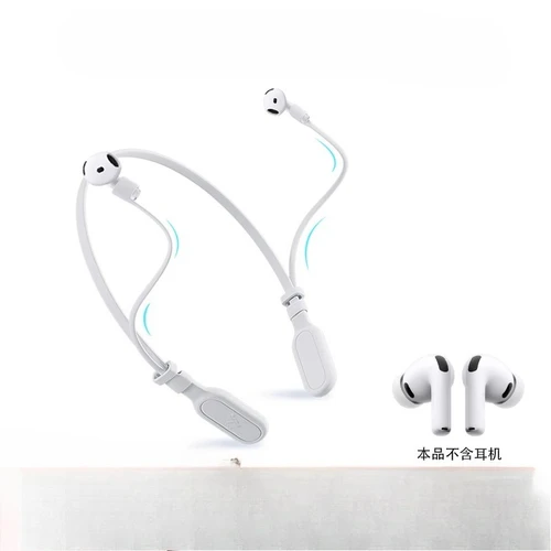 Imagen 2 del producto Correa para el cuello antipérdida para auriculares AirPods 4/ Pro 3/Pro 2, cuerda de silicona para auriculares inalámbricos con Bluetooth, correa para el cuello