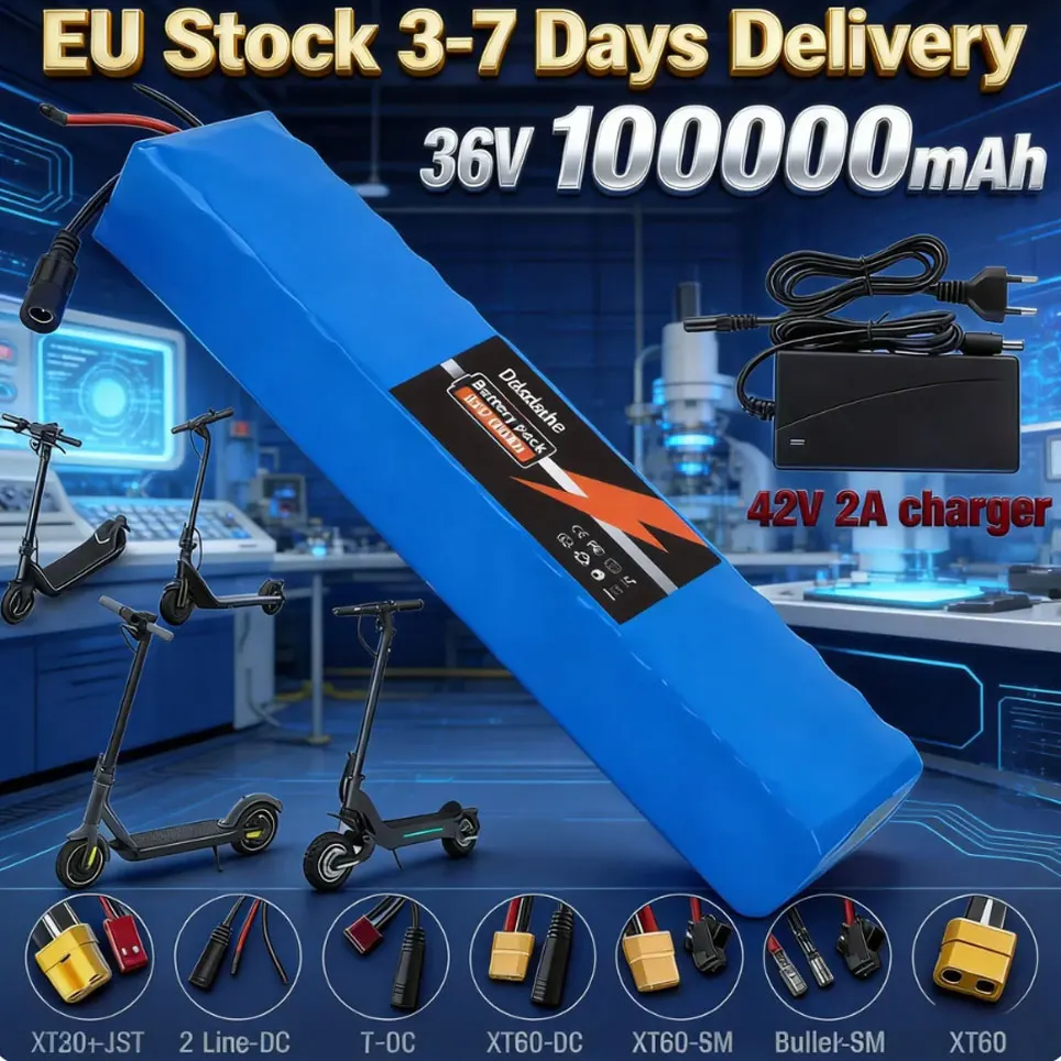 Batterie au Lithium Rechargeable 10S3P 36V 100Ah 18650, 1000W, pour vélo électrique, scooter, véhicule, BMS + chargeur 42V