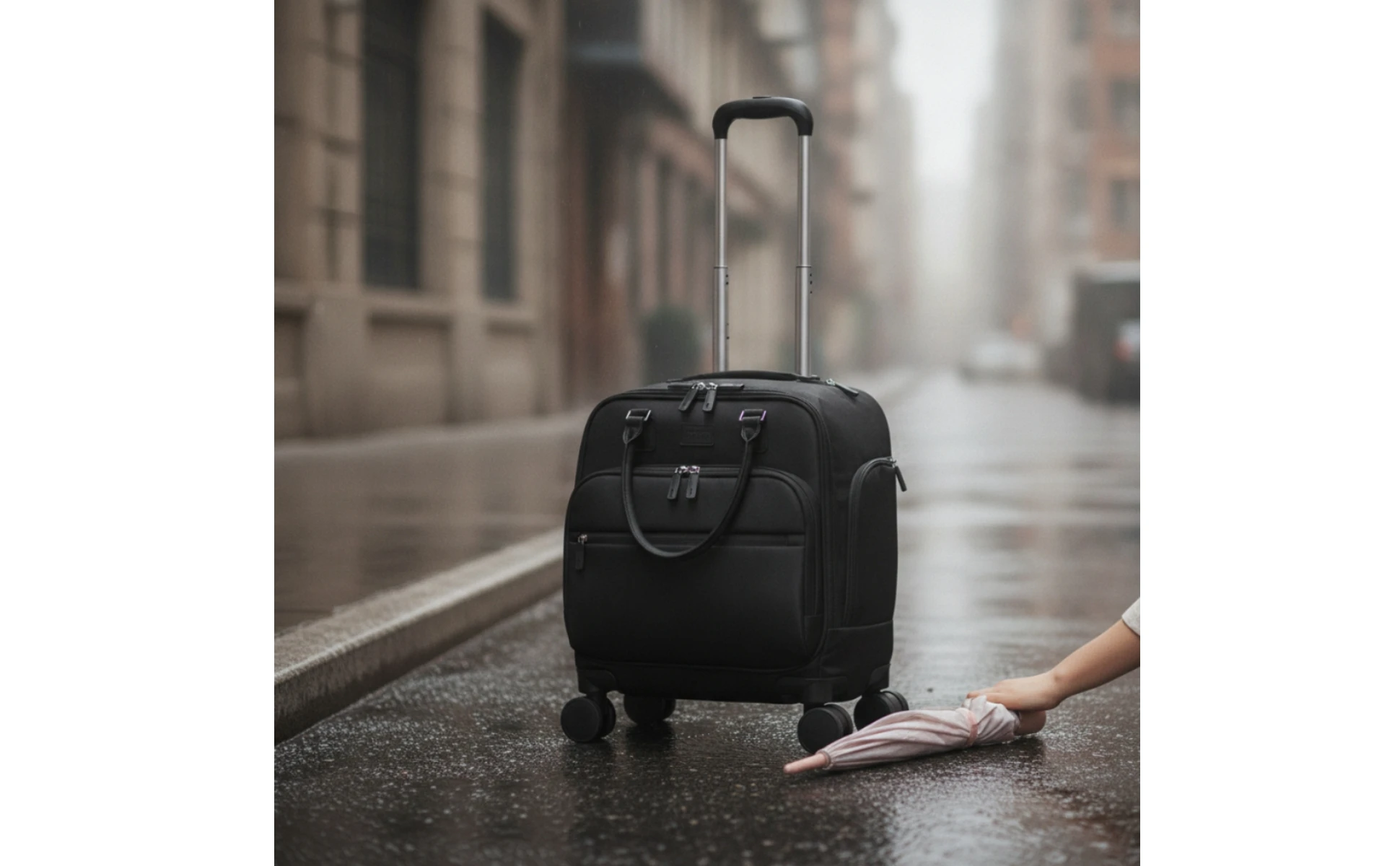 Softside Rolling Carry-on Suitcase Lightweight Suitcase with Telescopic Handle Luggage Organized Underseat