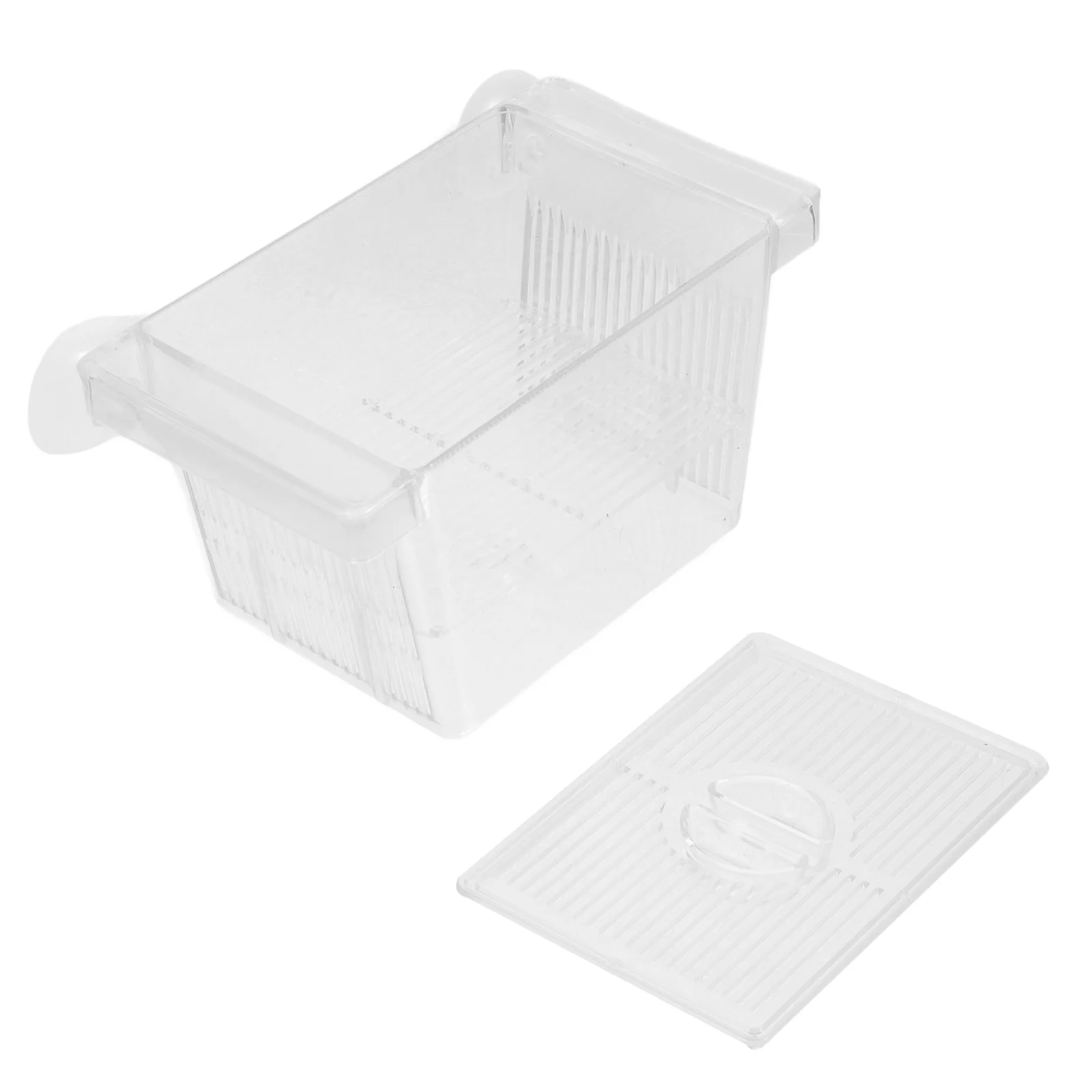 

Aquarium Fish Breeding Box Safe Plastic Fish Incubation Container Suction Cup Mounted for Betta Shrimp Fry Nursery