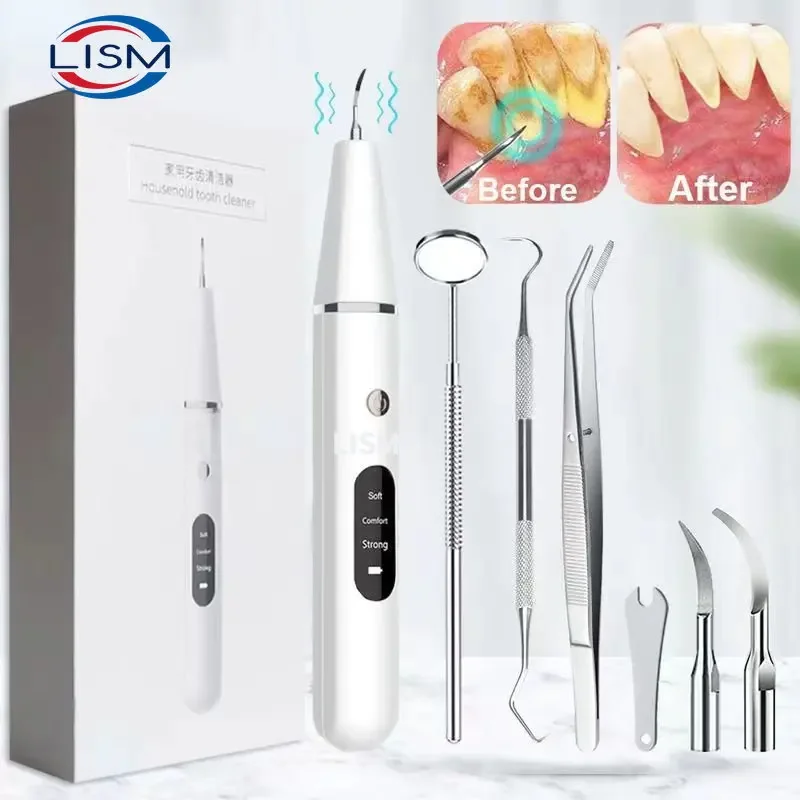 Ultrasonic Dental Scaler For Teeth Tartar Stain Tooth Calculus Remover Electric Sonic Teeth Plaque Cleaner Dental Stone Removal