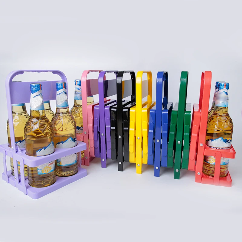 Portable Camp Vintage Beer Storage Rack Beer Rack Folding Drinks Holder Six Pack Beer Carrier Plastic Beer Frame Wine Rack