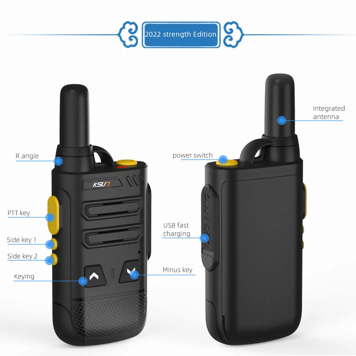 KSUN 2 قطعة USB 16 Chs سهل الاقتران 400-470 ميجا هرتز UHF راديو 1-3 كجم طويلة المدى يده التناظرية اسلكية تخاطب لمطعم الأمن