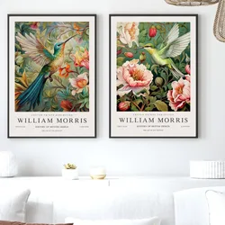 William Morris Hummingbird Flower Exhibition Posters Prints Canvas Painting Vintage Wall Art Pictures for Living Room Home Decor