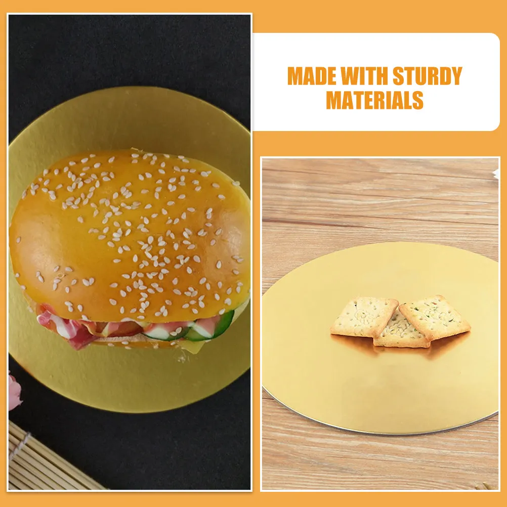 10Pcs Round Gold Cake Drums Premium Paperboard Cake Display Boards Strong Support for Heavy Cakes Dessert Tray Cupcake Serving