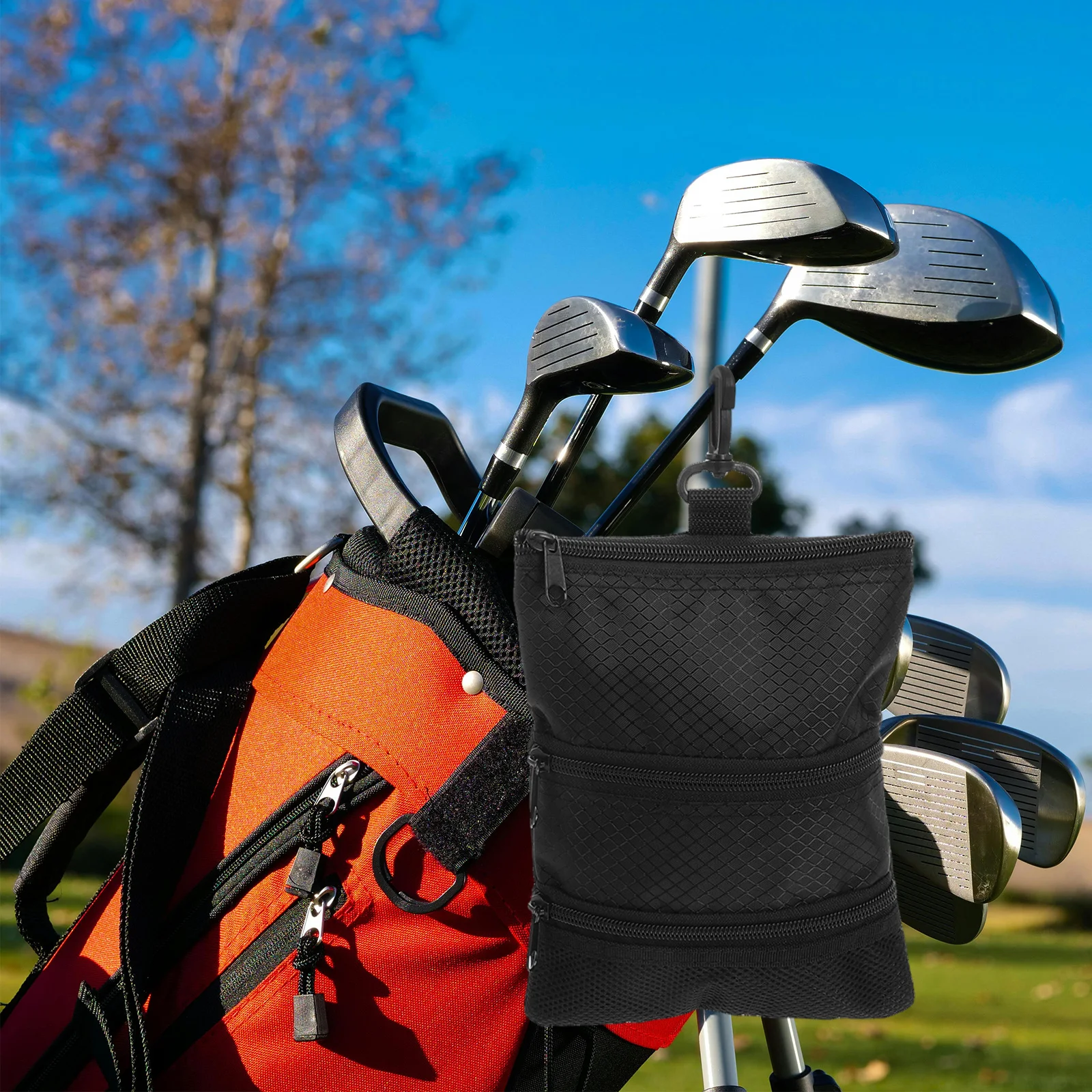 

Portable Golf Ball Bag Nylon Durable Organizer Storage Pouch Compact Large Capacity Golf Accessories Case for Men Women