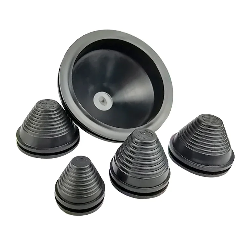 2pcs Rubber Wire Hole Dust Covers Plugs Black Tapered Cable Seal Ring Grommet Gasket Inlet Outlet Case Box Plate Cable Protector