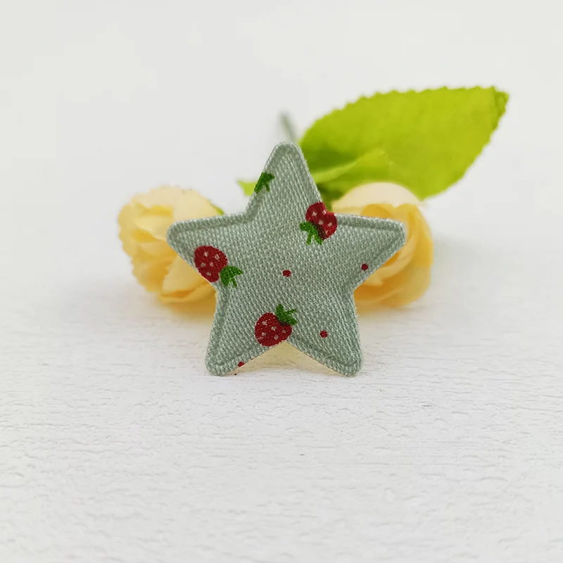 60 Stück, 3,3 cm, niedliche Erdbeer- und Stern-Applikationen zum Aufnähen, für Kinder-Haarreifen, Haarspangen, Accessoires, Hüte und zur Dekoration. – Detail 9