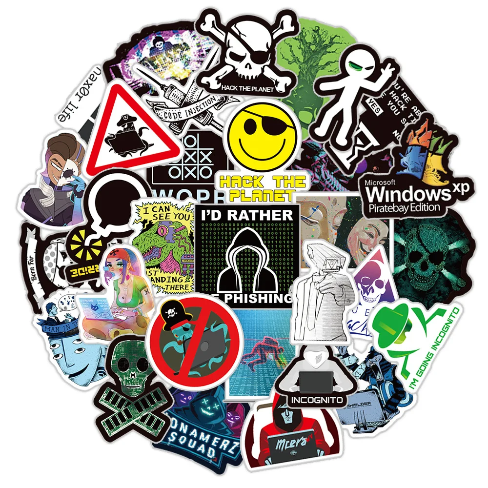 50 قطعة من ملصقات برمجة القراصنة الشبكية المضحكة، ملصقات كرتونية ممتعة لمهندس تكنولوجيا المعلومات، ملصق كمبيوتر للأمتعة والكمبيوتر المحمول والجيتار والهاتف