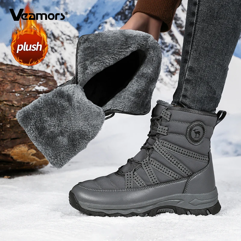 

Fashion Winter Hiking Shoes Plush Warm Women Snow Boots Warm Cotton Shoes High-top Boots Anti-slip Outdoor Walking Shoes