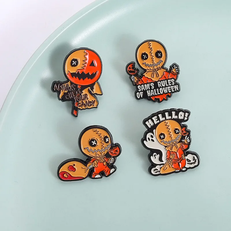 Halloween Brooch Cute Horror Mummy Metal Badge Small Gift Wholesale Cap Pins for Caps Backpack Accessories Decorative Brooches